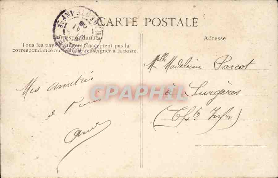 Paris CPA Souvenir de Paris (Opera) — Verso