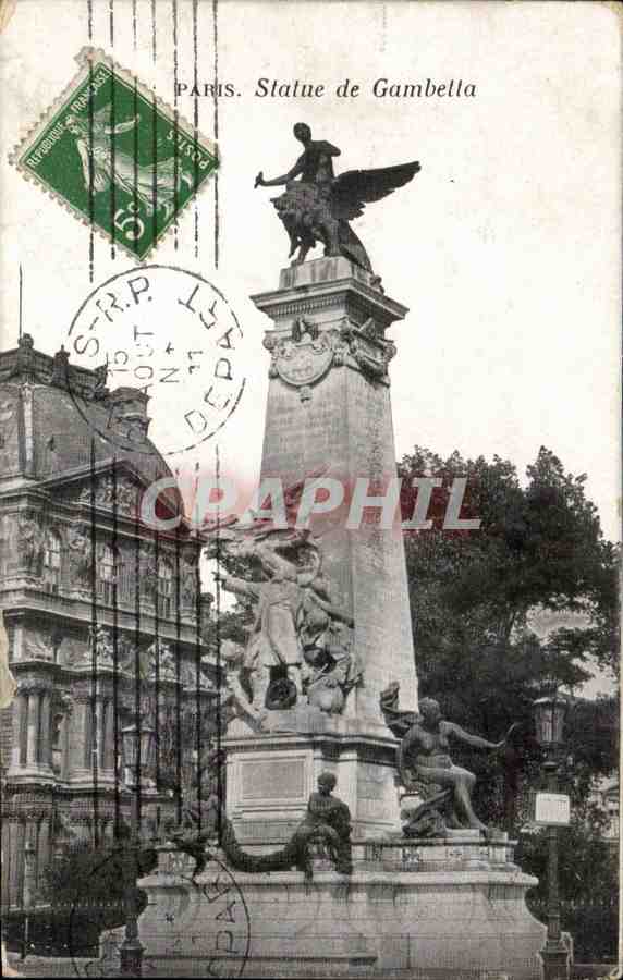 Paris CPA Statue de Gambetta