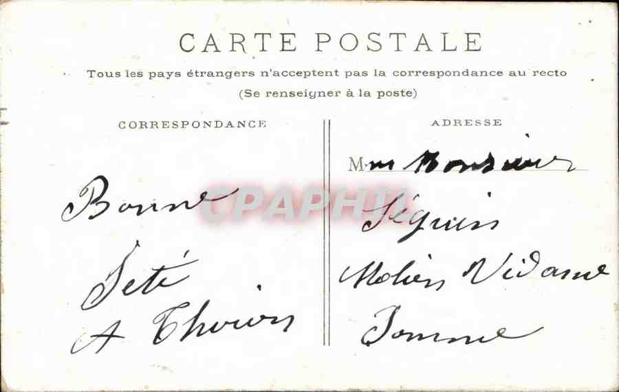 Paris CPA Statue de Gambetta — Verso