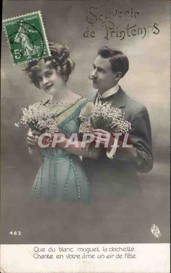 Couple en tenue de printemps — Souvenir de Printemps — n° 463