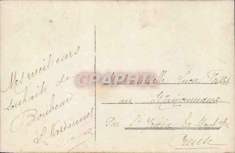Femme en robe rose — Bonne Année — Postes Françaises n° 917 — Verso