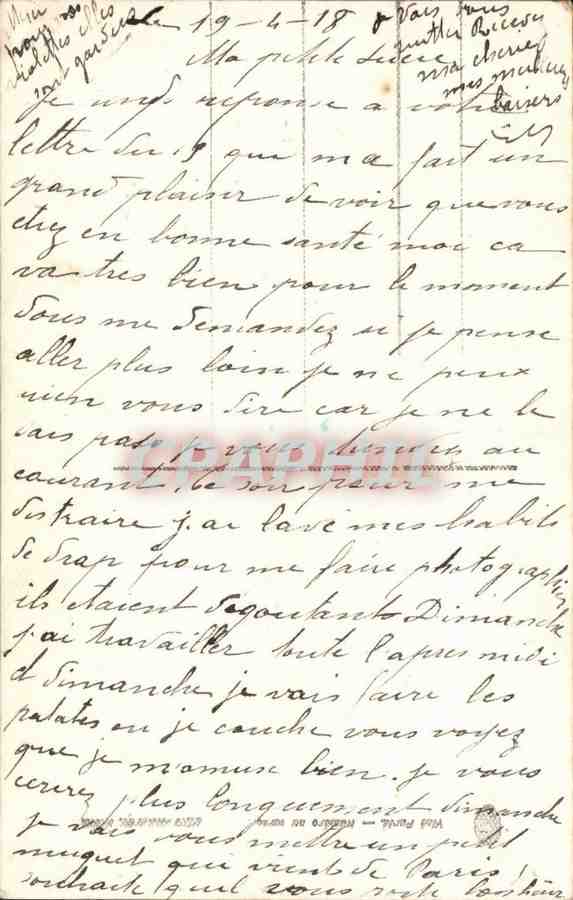 CPA Fantaisie Fleurs Couple Bons baisers — Rückseite