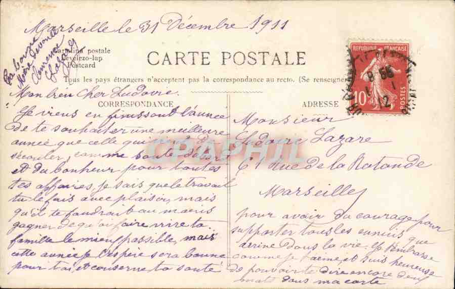 CPA Fantaisie Femme Heureuse annee — Rückseite