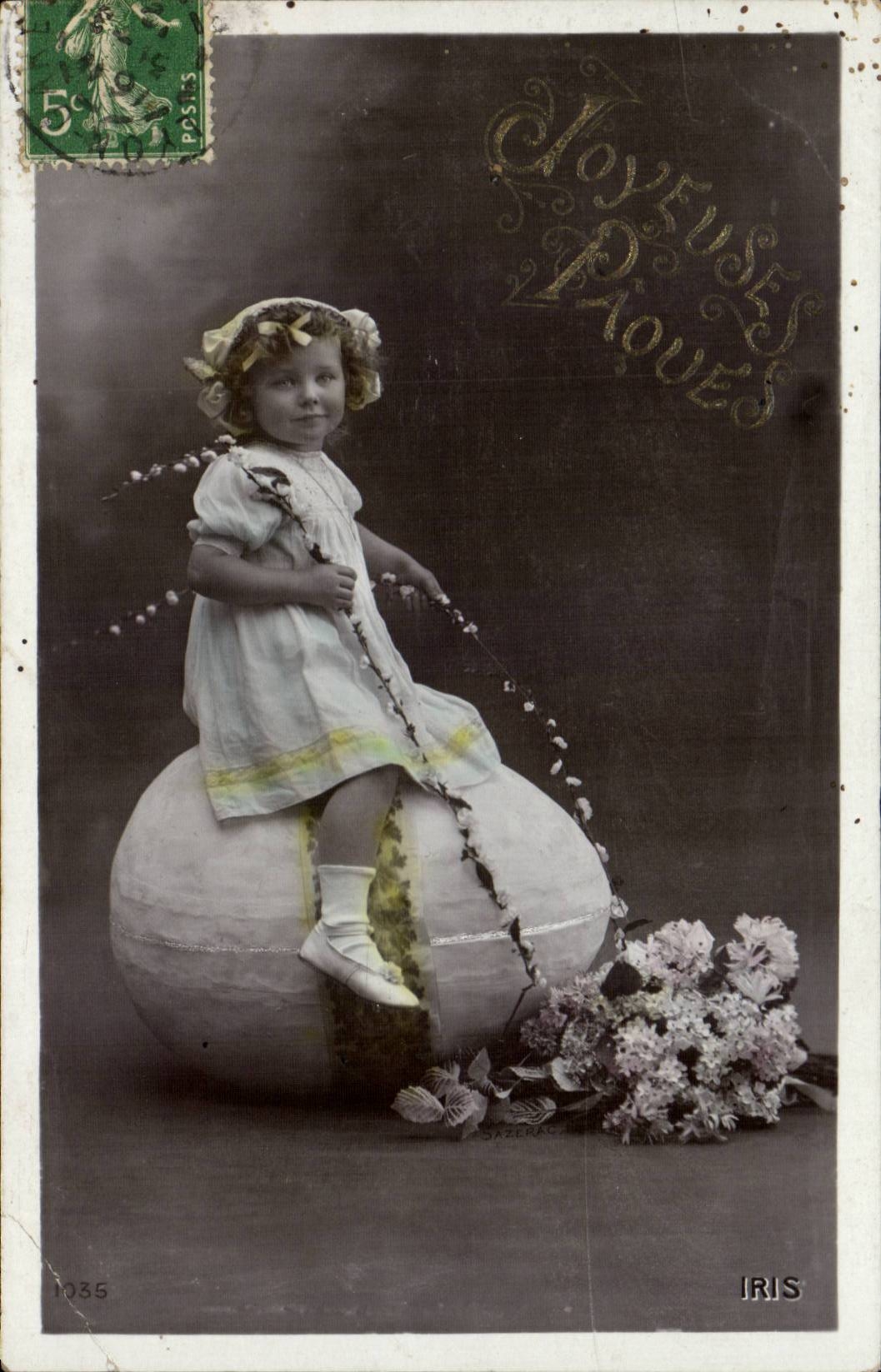 CPA Fantaisie Enfants Joyeuses Paques Oeuf
