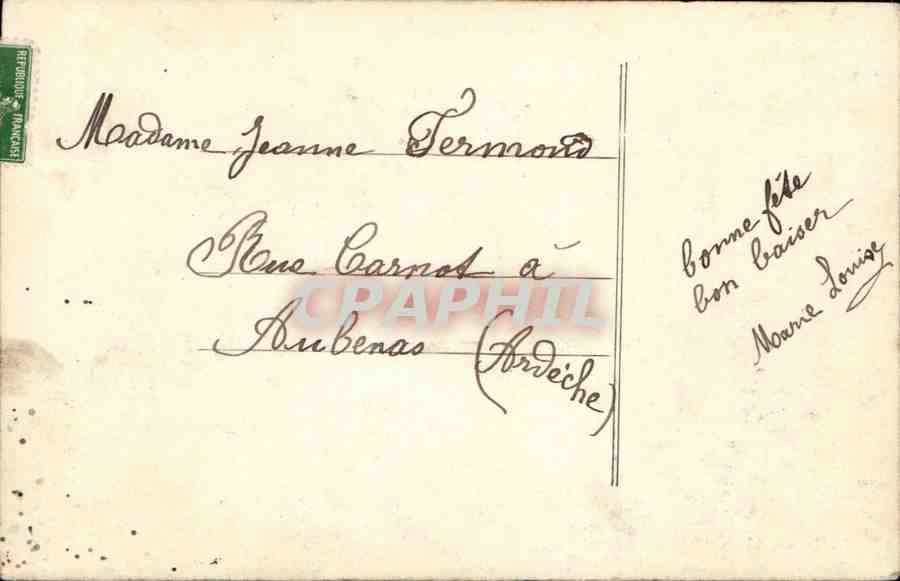 Femme souriante avec roses — Bonne et Heureuse Fête — LOM n°5046 — Reverso