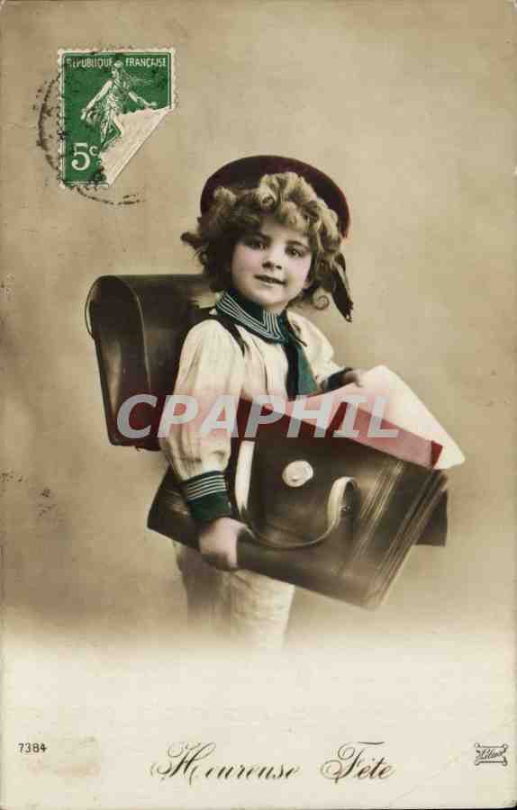 CPA Fantaisie Enfant Garcon Ecolier Heureuse Fete