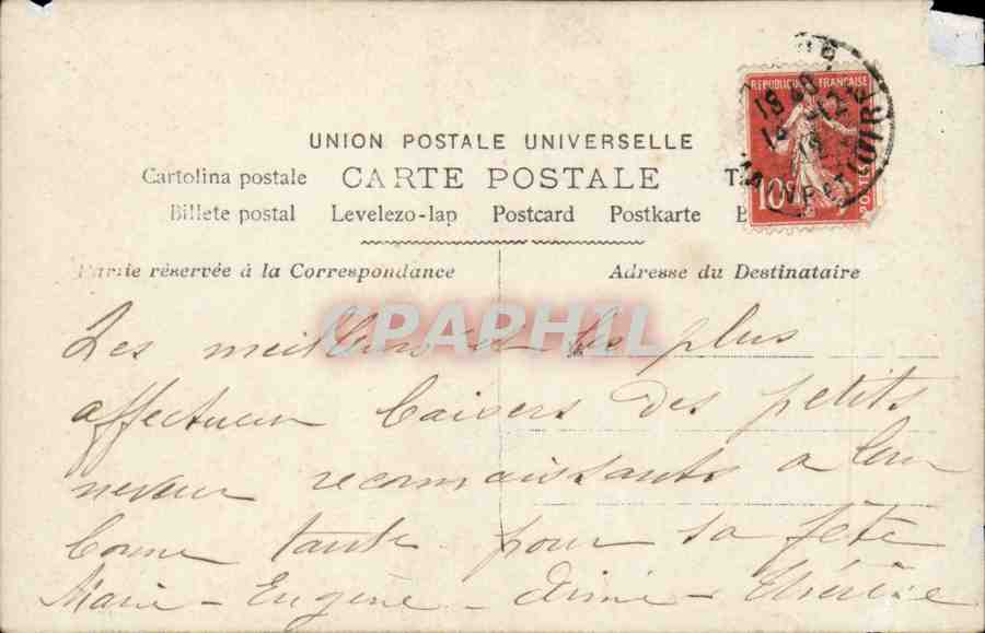 CPA Fantaisie Enfants et vieillard Bonne fete — Rückseite