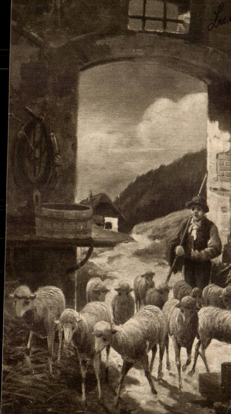 CPA Fantaisie Berger et moutons