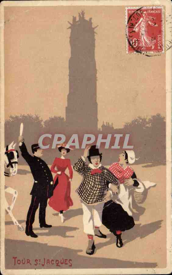 Paris CPA Fantaisie Tour St Jacques 