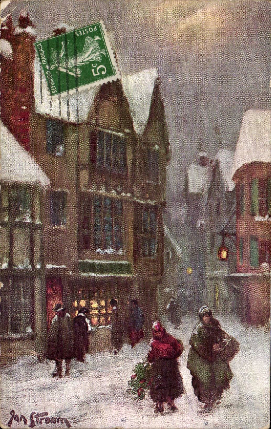 CPA Fantaisie Paysage sous la neige