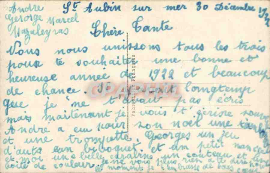 CPA Fantaisie Bonne annee — Rückseite