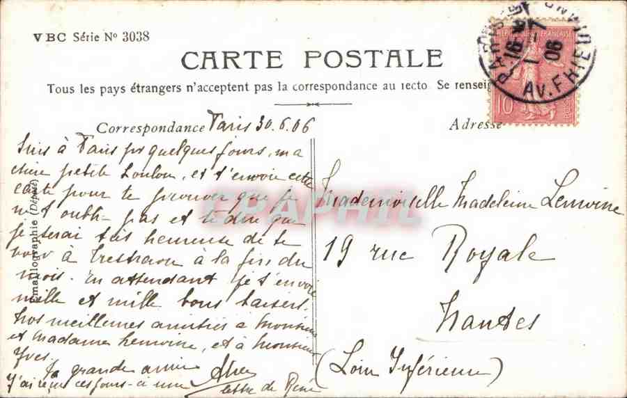 CPA Fantaisie Enfants — Rückseite