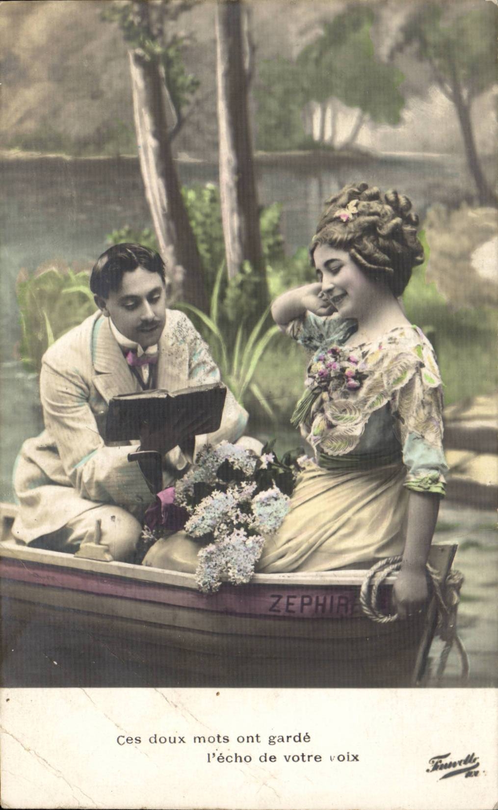 CPA Fantaisie Femme zephire