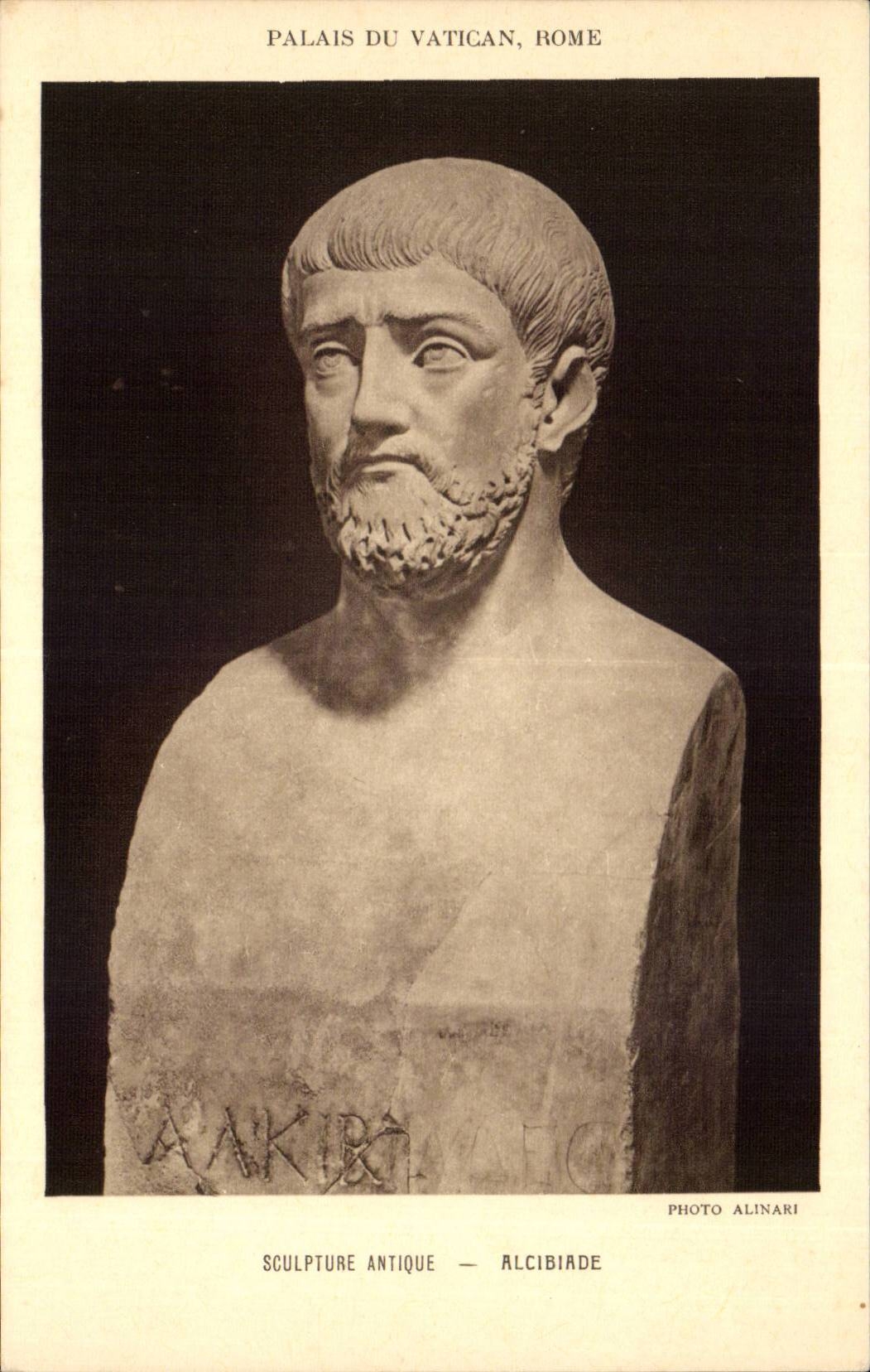 Palace of the Vatican, Rome — Antique Bust of Alcibiades — Photo Alinari