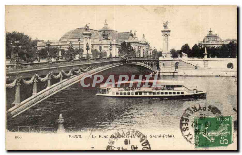 Paris CPA Le pont Alexandre III et le grand palais
