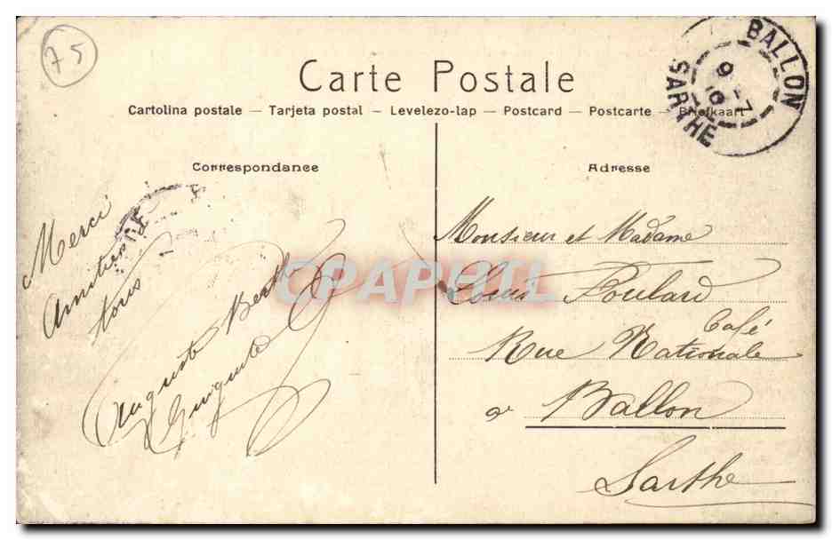 Paris CPA Bois de Boulogne La pointe du grand lac — Rückseite