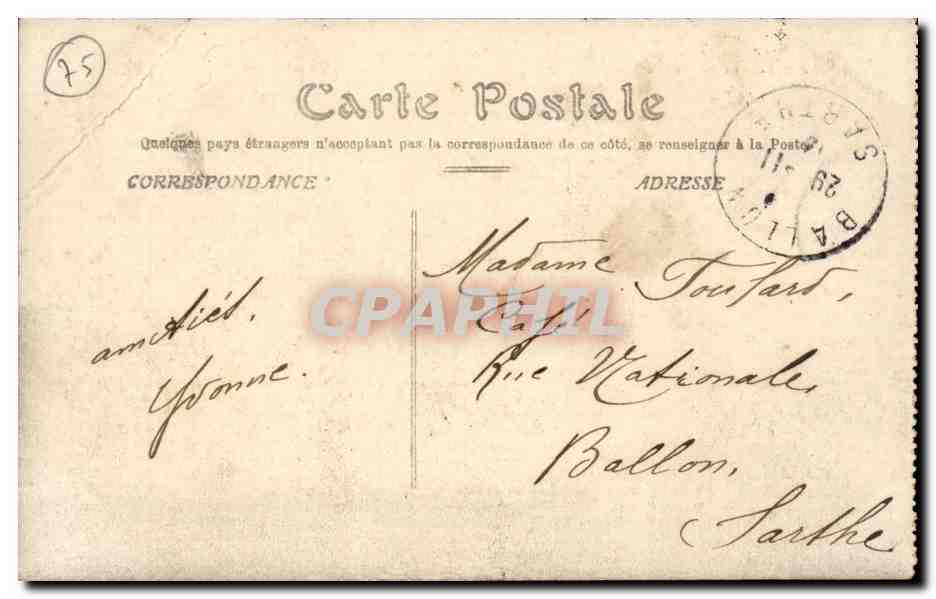Paris CPA Le Trocadero — Rückseite