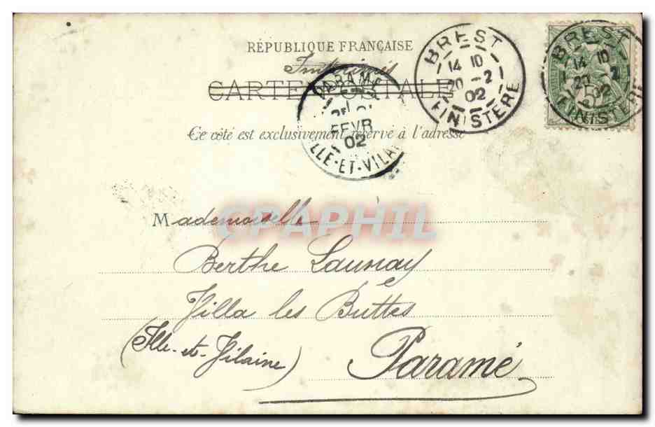 Paris CPA Le Louvre La colonnade — Verso