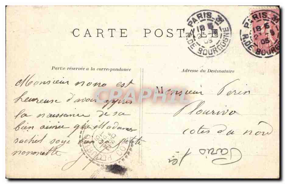 Paris CPA Avenue de l'Opera — Rückseite