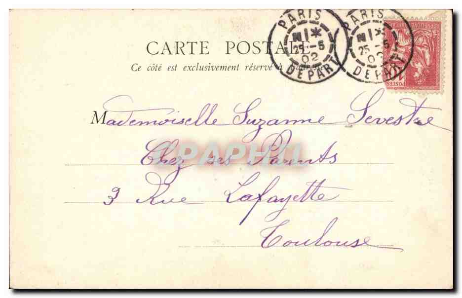 Paris CPA Chapelle ND de la Consolation Bazar de la charite Rue Jean Goujoin — Rückseite