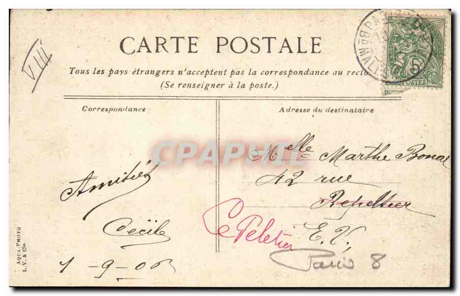 Paris CPA Rotonde du parc Monceau — Rückseite