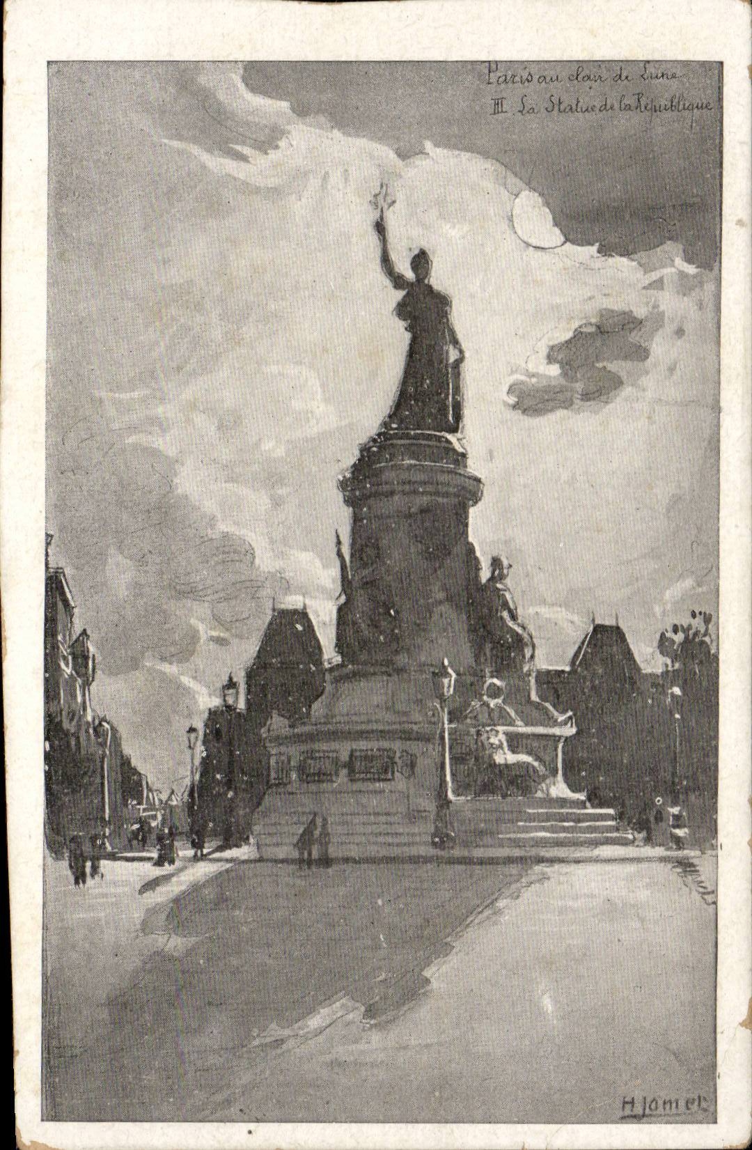 Paris CPA Statue de la Republique