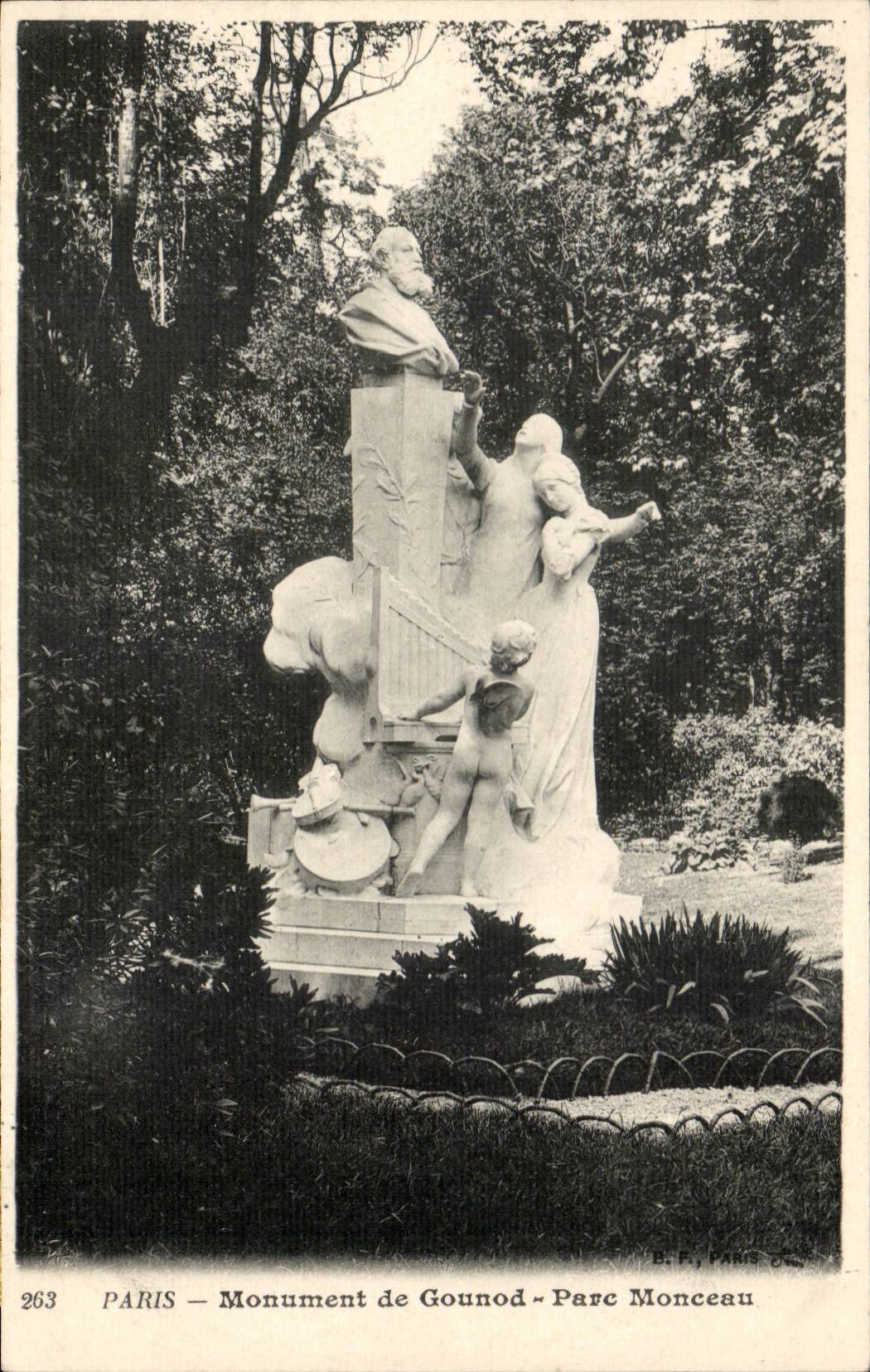 Paris CPA Monument de Gounod Parc Monceau
