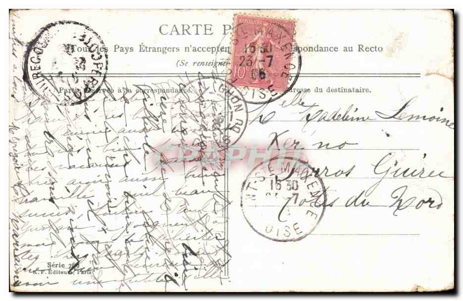 CPA Fantaisie Fleurs — Rückseite