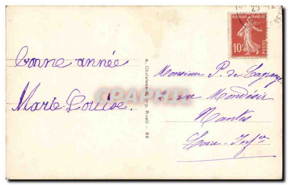 CPA Fantaisie Fluers sabot ange angel Joyeux Noel — Rückseite