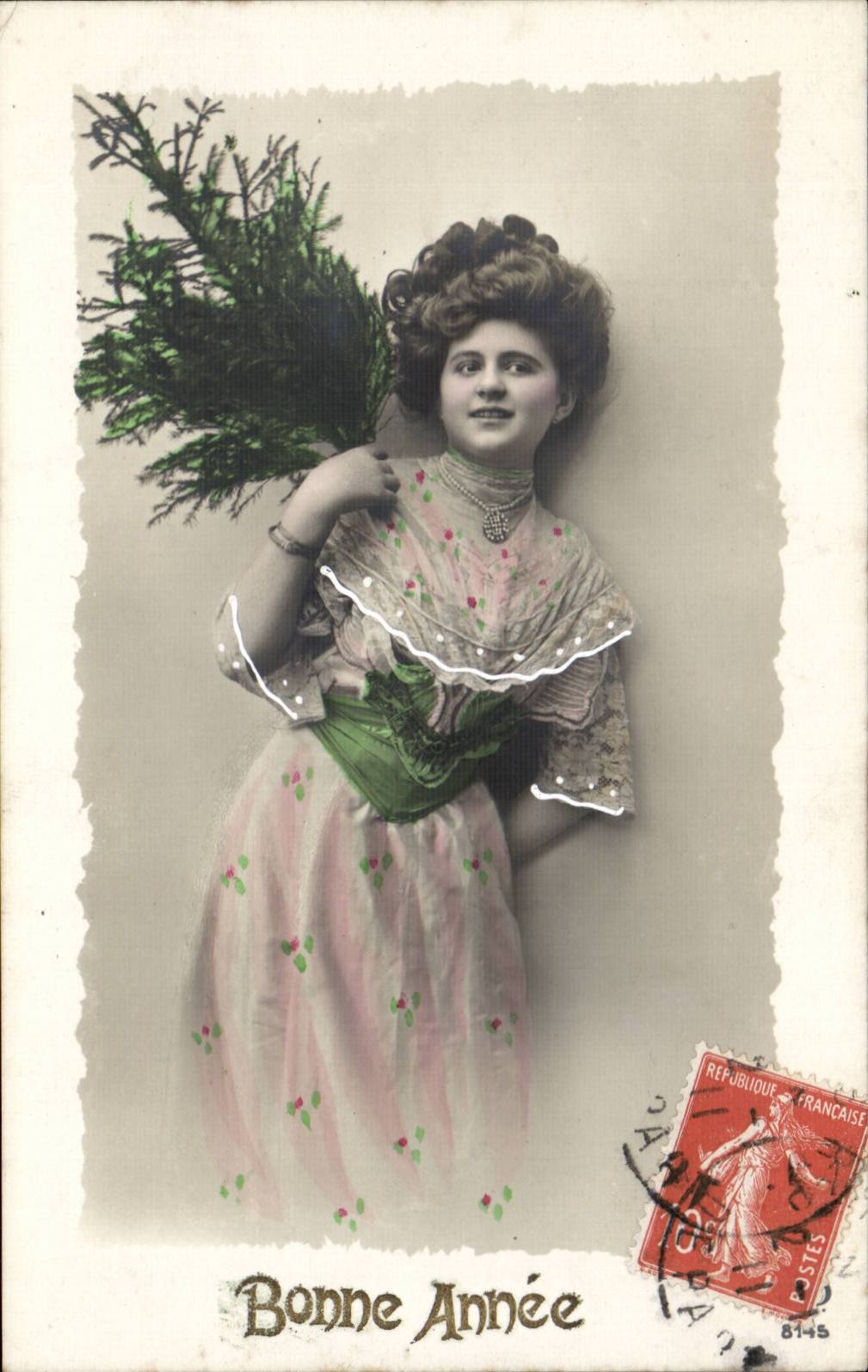 CPA Fantaisie Femme Bonne annee