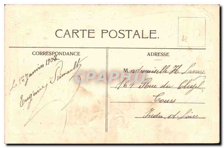 CPA Fantaisie Fleurs Bonne annee — Verso