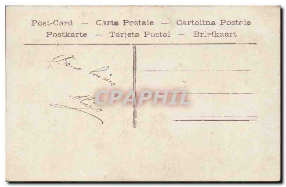 Femme en robe rose tenant un bouquet — un Baiser — éditeur anonyme, n° 4807 — Verso