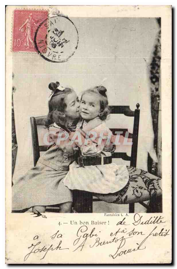 CPA Fantaisie Enfants un bon baiser