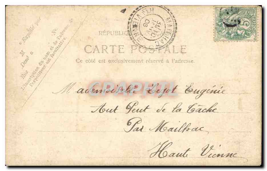 Danseuse en costume de scène — éditeur inconnu, n° de série non visible — Verso