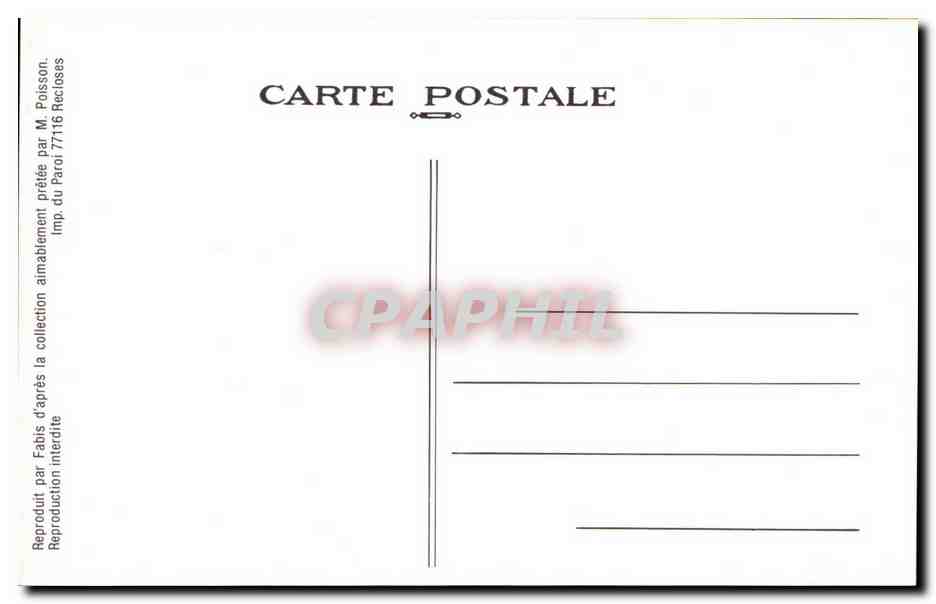 REPRODUCTION Carte Fantaisie Journal Homme L'autorite — Rückseite