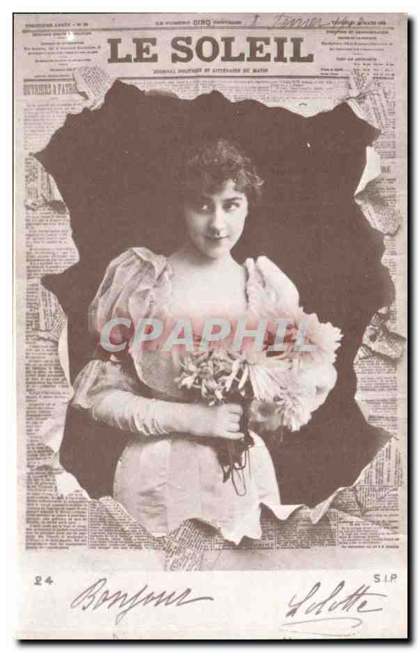 REPRODUCTION CPA Carte Fantaisie Journal Femme Le soleil