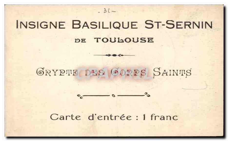 CPA Basilique de St Srrnin a Toulouse  — Verso