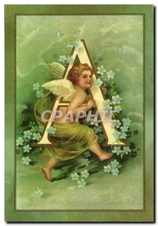 REPRODUCTION FAntaisie Ange Angel Enfant Lettre A L'alphabet des Angelots