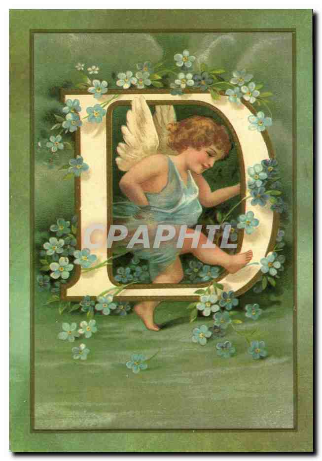 REPRODUCTION FAntaisie Ange Angel Enfant Lettre D L'alphabet des Angelots