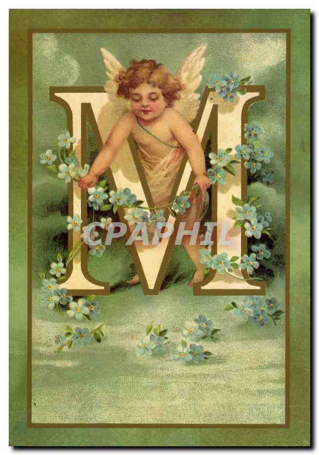 REPRODUCTION FAntaisie Ange Angel Enfant Lettre M L'alphabet des Angelots