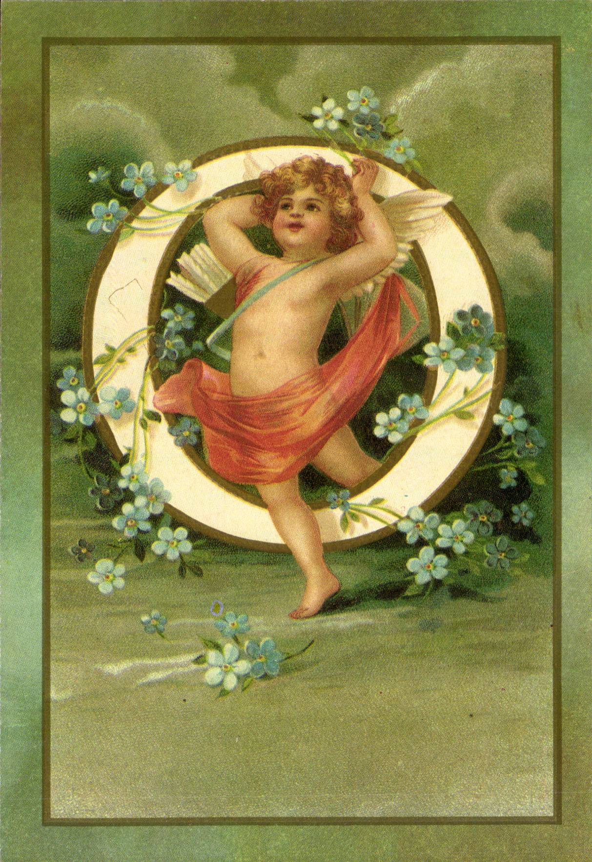 REPRODUCTION FAntaisie Ange Angel Enfant Lettre O L'alphabet des Angelots