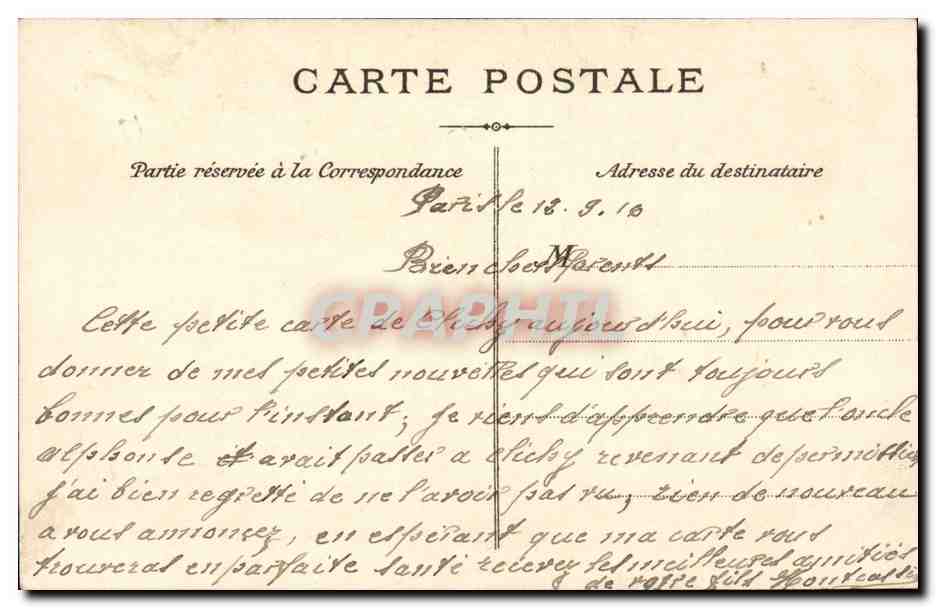 Paris CPA Le pont Alexandre III — Verso