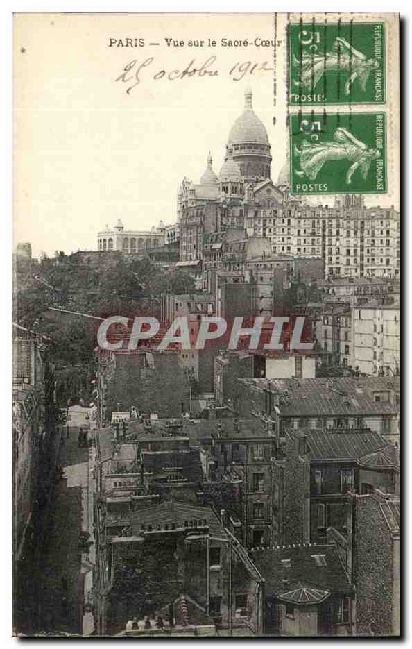 Paris CPA Vue sur le SAcre Coeur Montmartre
