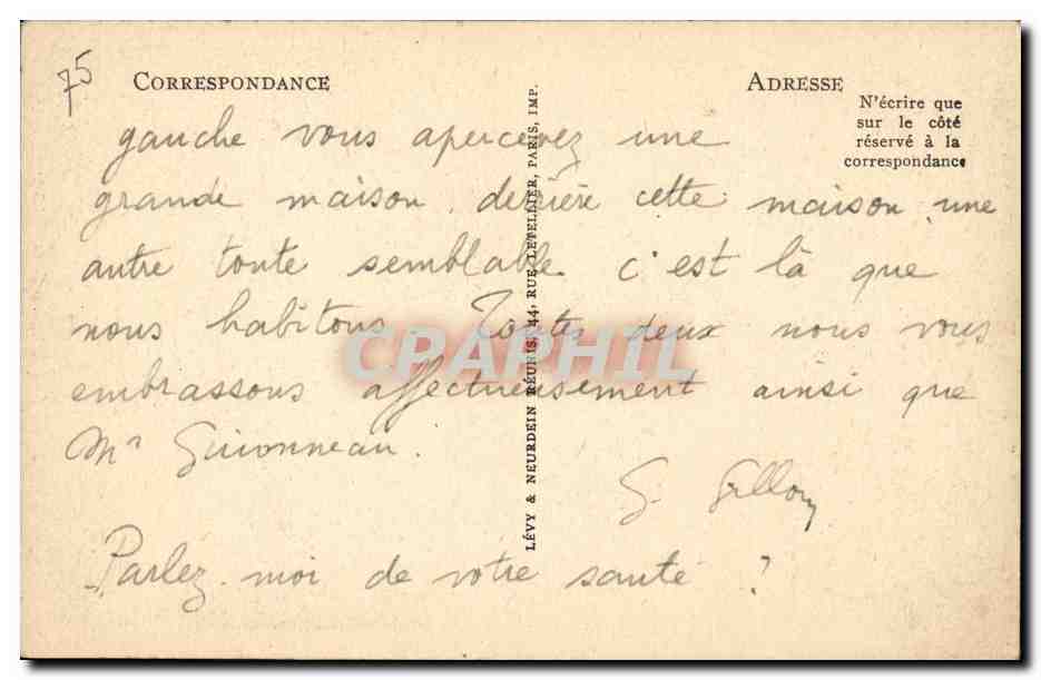Paris CPA L'eglise de la Trinite — Rückseite