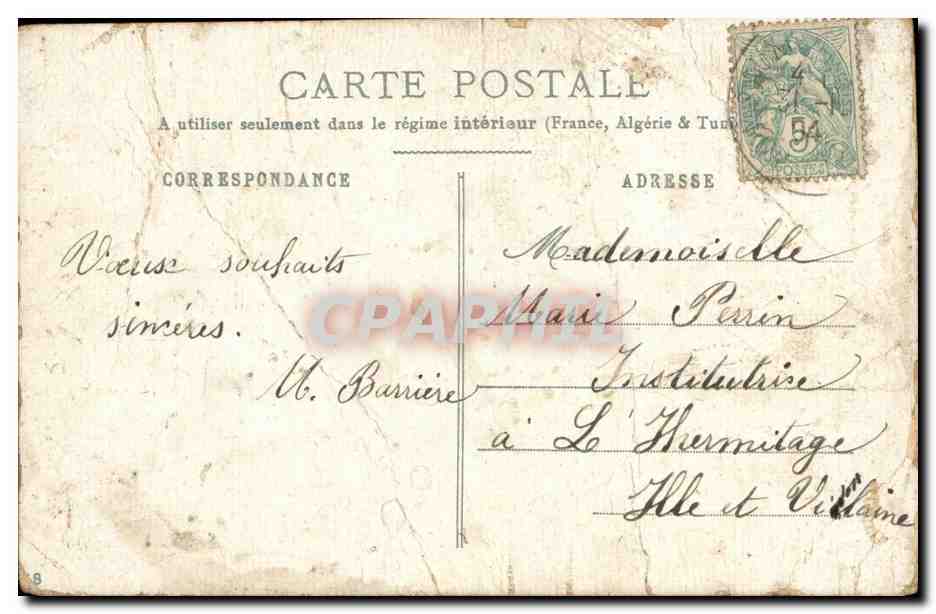 CPA Fantaisie Amitie Fleurs — Rückseite