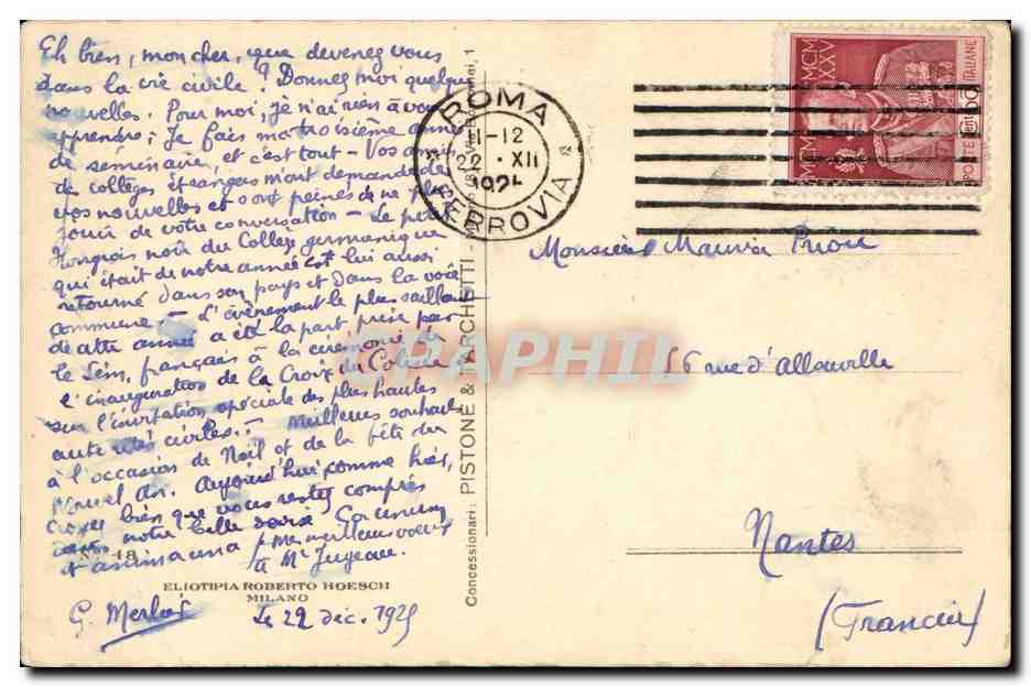CPA la VErgine Addolorata Sassoferrato — Verso