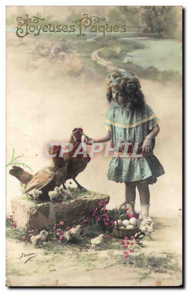 CPA Fantaisie Enfant Joyeuses Paques (poule)