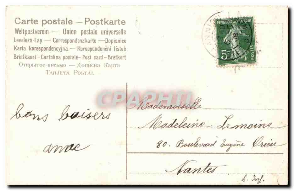 CPA Fantaisie Muguet porte Bonheur — Verso