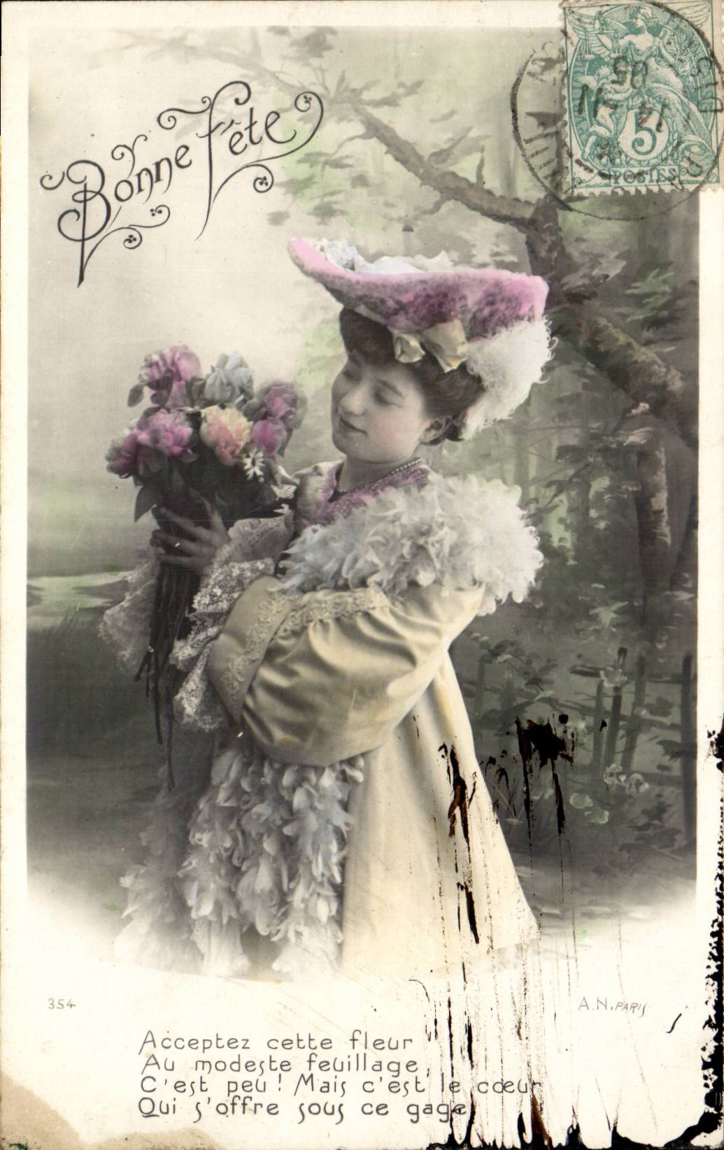 CPA Fantaisie Femme Bonne fete