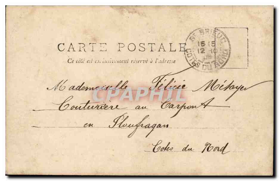 Chassé-croisé — scène de forêt — R.P.I. 156 — Verso